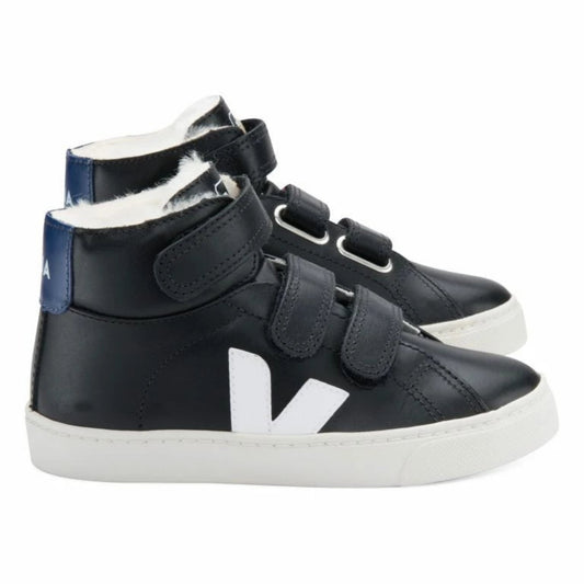 Veja Black Fur High Top Velcro Sneaker 2035