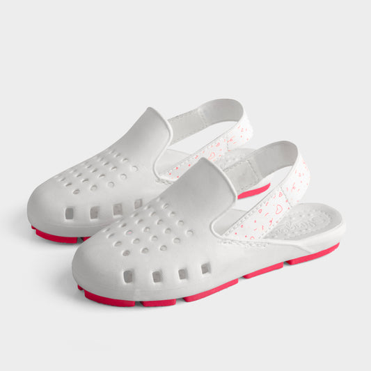 Slingers White Doodle Slingback Water Shoes