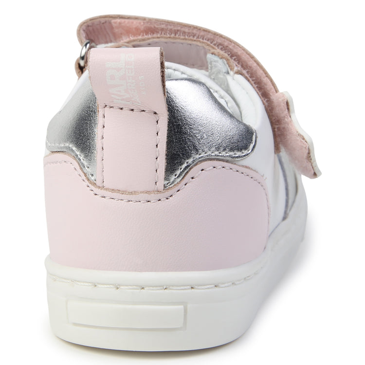Karl Lagerfeld Grey Silver Pink Velcro Sneaker Z30015