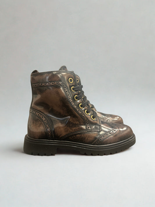 Confetti Dark Java Wingtip Bootie 3550