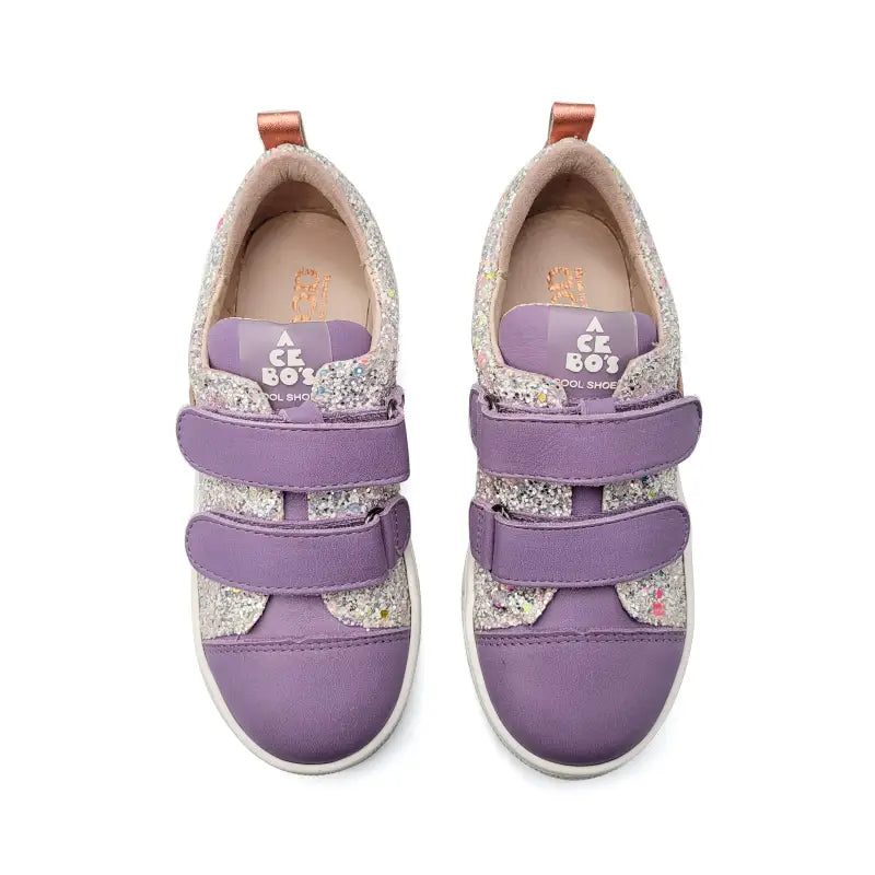 Acebos lilac glitter velcro sneaker 5603 - girls