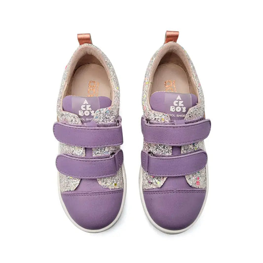 Acebos lilac glitter velcro sneaker 5603 - girls