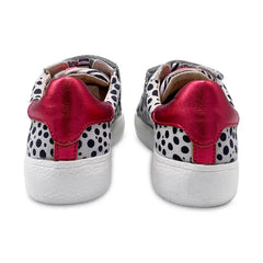 Acebos metallic red black white print velcro sneaker 9878 - girls
