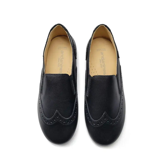 Andanines Black Coal Wingtip Smoking Slip On 241552