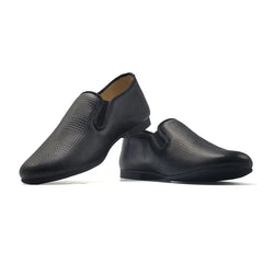 Andanines black leather houndstooth print smoking slip on 182447 - slip on dress shoe
