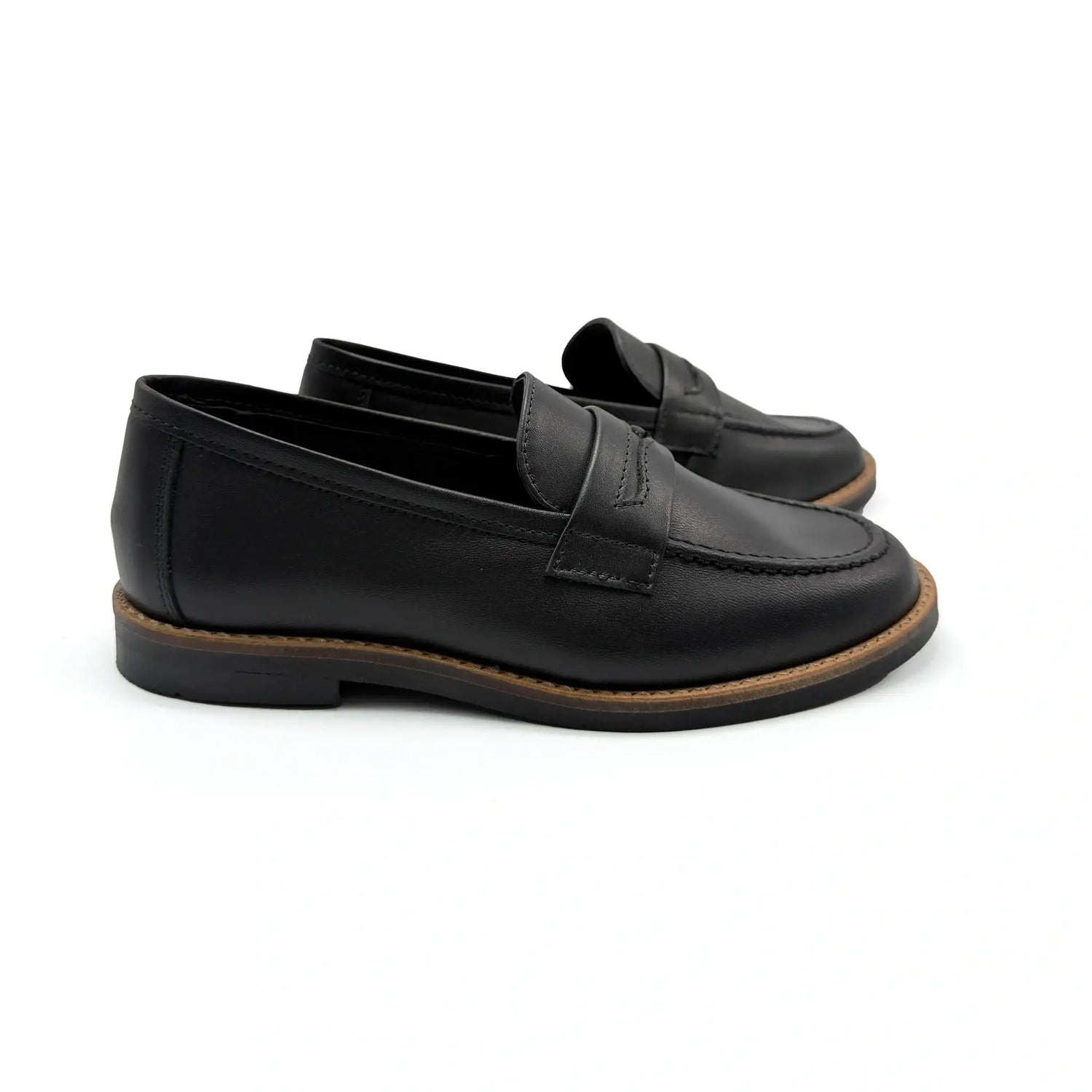 Andanines black leather slip on dress shoes fast shipping