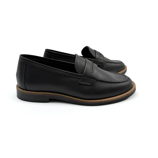 Andanines black leather slip on dress shoes fast shipping