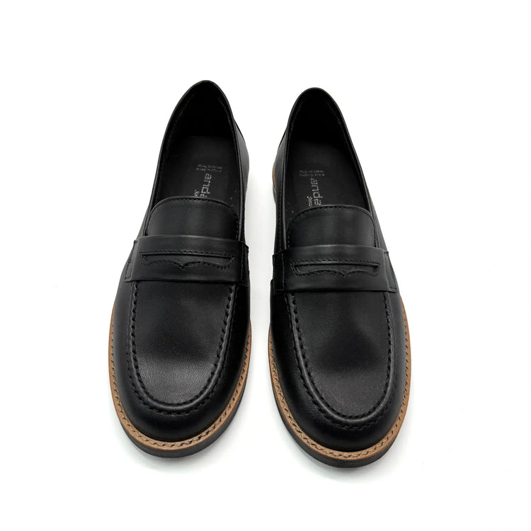 Andanines black leather slip on dress shoes fast shipping