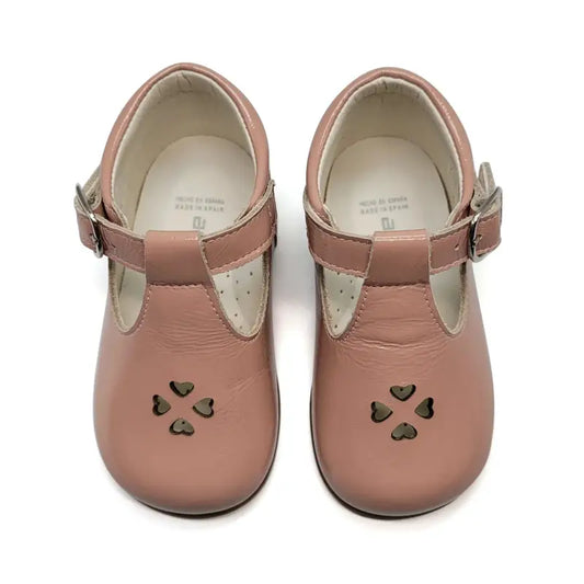 Andanines Blush Patent T-strap First Walker 251194 - GIRLS
