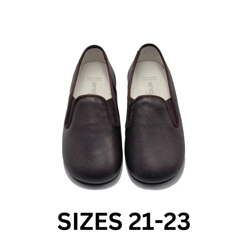 Andanines brown saffiano smoking shoe 182447 - slip on dress shoe