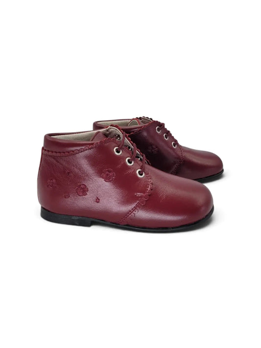 Andanines burgundy floral first walker bootie | kids fast shipping