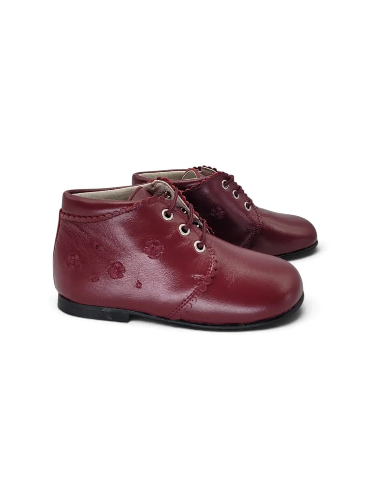Andanines burgundy floral first walker bootie | kids fast shipping