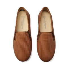Andanines cognac ribbed smoking shoe 182447 - slip on dress shoe