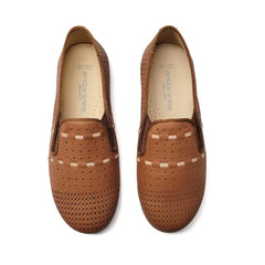 Andanines cognac woven smoking shoe 182447 - slip on dress shoe
