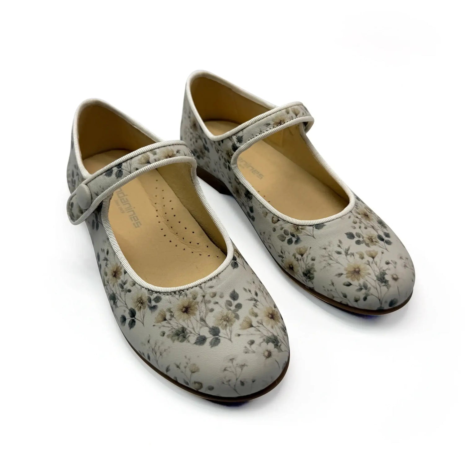 Andanines floral beige mary jane shoes fast shipping