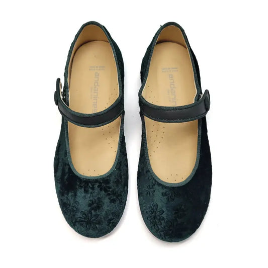 Andanines Green Floral Mary Jane 222465