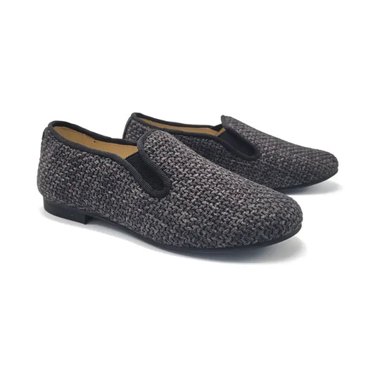 Andanines grey yarn smoking shoe 182447 - slip on dress shoe
