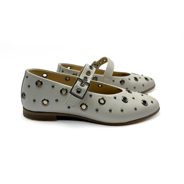 ivory holed mary jane flat