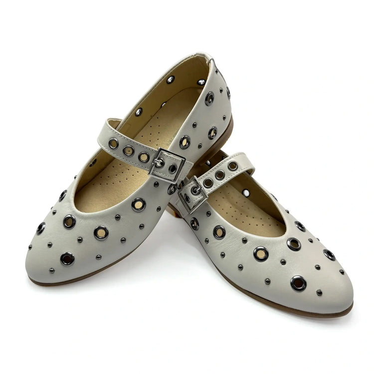 Andanines ivory mary jane flat for girls fast shipping