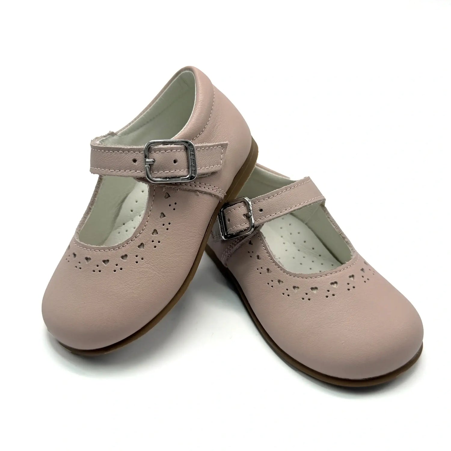 Andanines heart mary jane baby shoes pink fast shipping