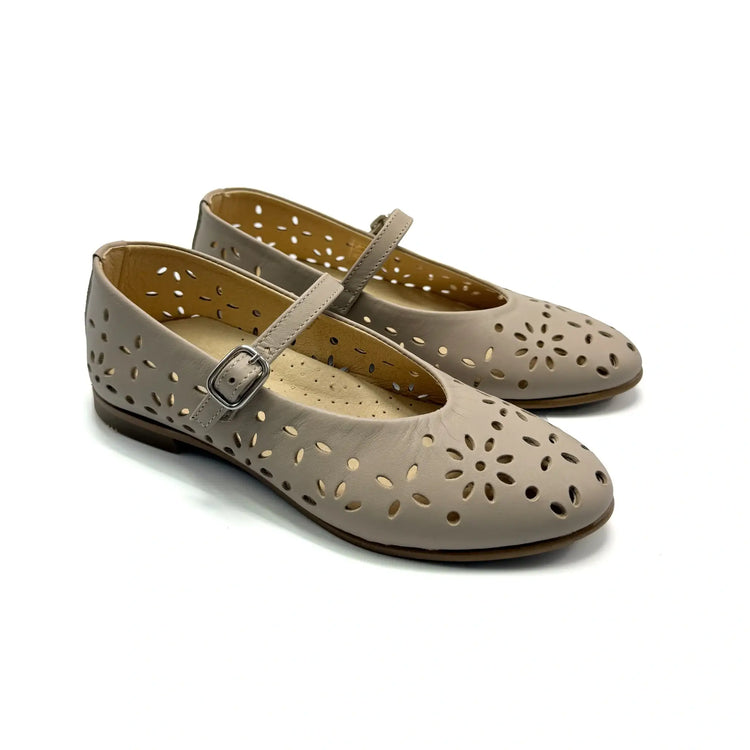 Andanines taupe floral mary jane shoes fast shipping