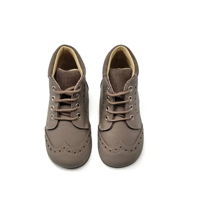 Andanines mousse taupe wingtip lace bootie 252221 boys