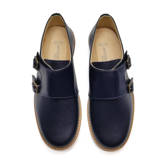 Andanines Oxford Blue Monk Strap Dress Shoe 222413 - BOYS