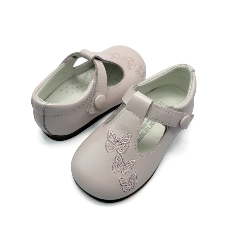 Pink butterfly baby mary jane shoes fast shipping