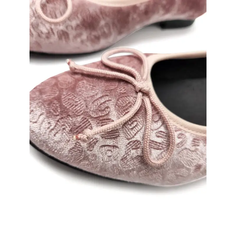 Andanines pink cheetah velvet ballet flat 222541 - girls