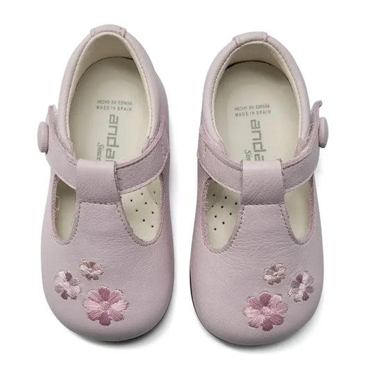 Andanines Pink Flower T-strap First Walker 251175 - GIRLS