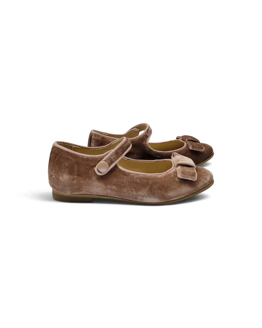 Andanines pink velvet bow mary jane | kids shoes fast shipping