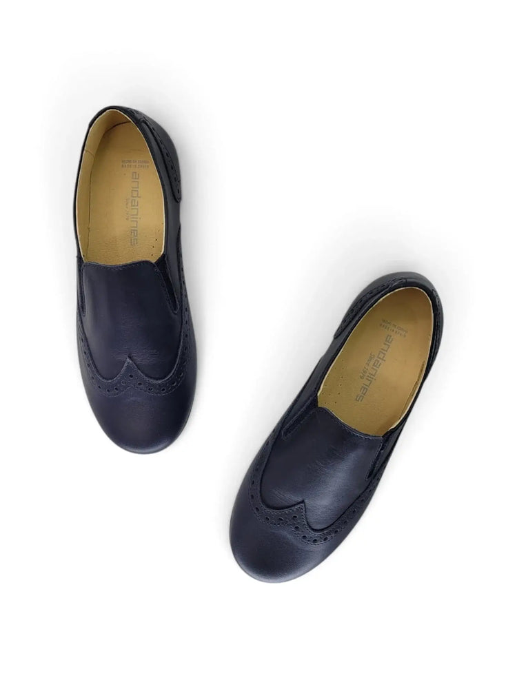 Navy wingtip smoking slip on flats fast shipping