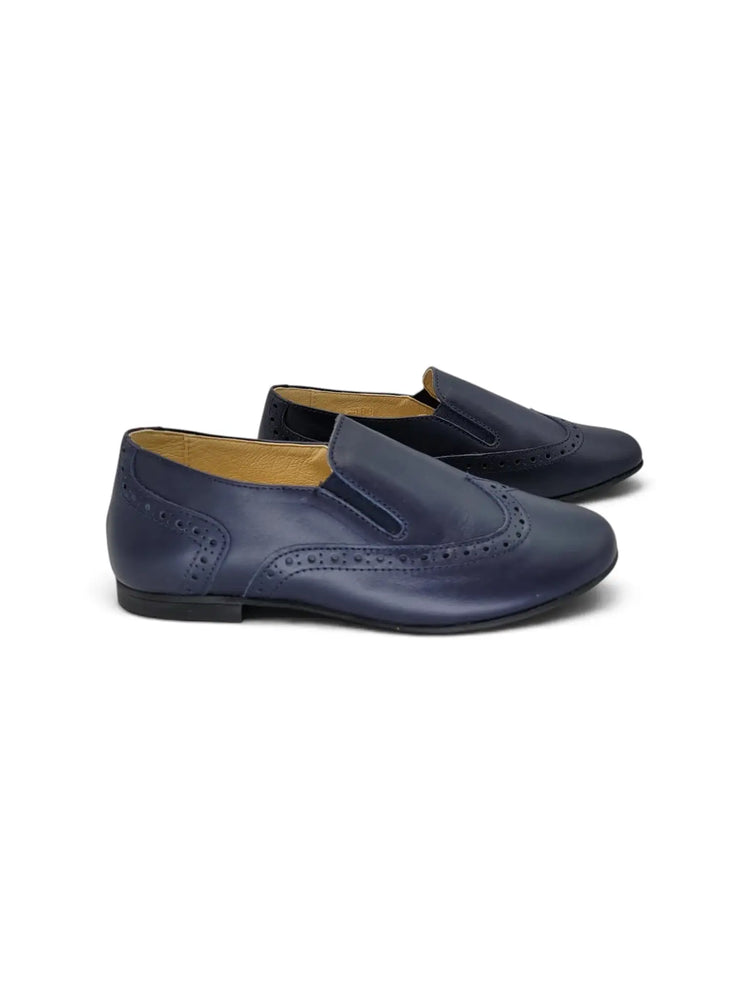 Navy wingtip smoking slip on flats fast shipping