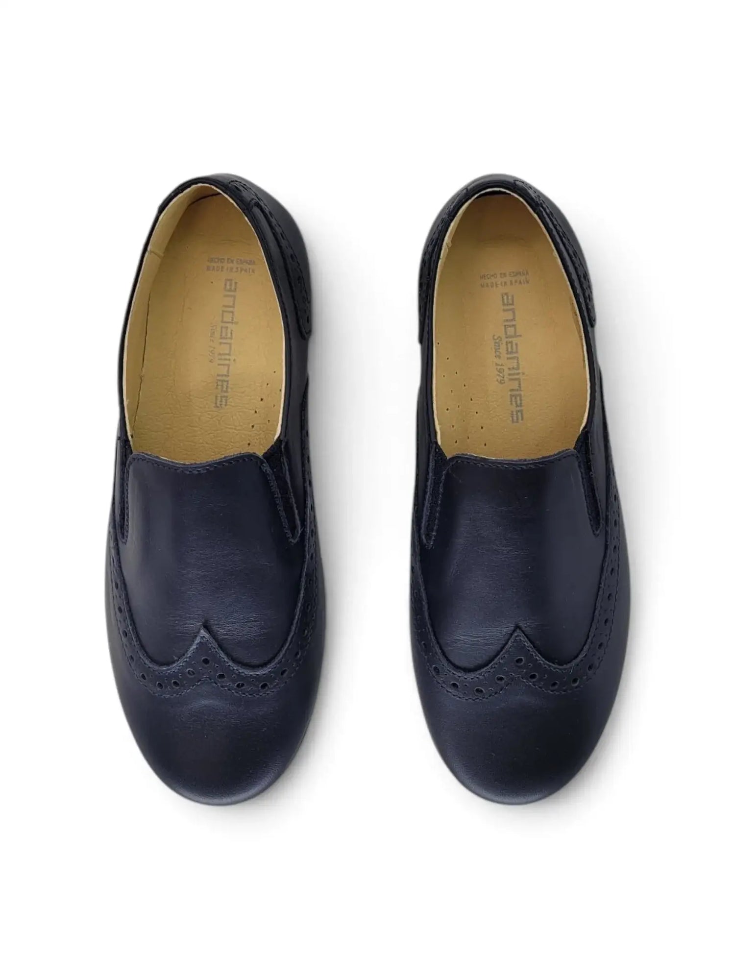 Navy wingtip smoking slip on flats fast shipping