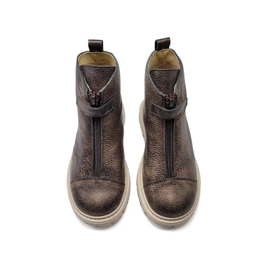 Andanines rustic metal zipper bootie 242699 girls