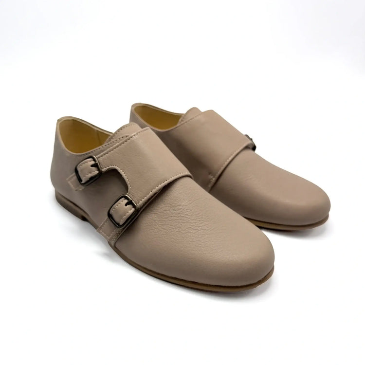 Andanines taupe monk dress shoe for fast shipping