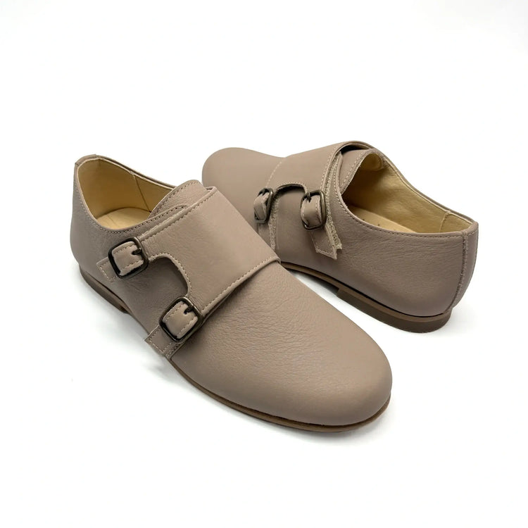 Andanines taupe monk dress shoe for fast shipping