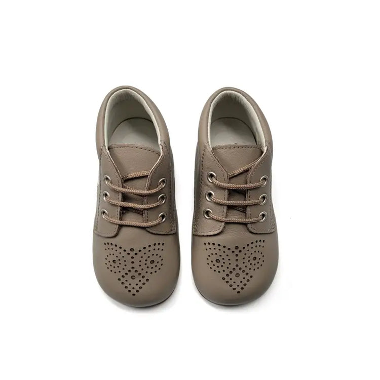Andanines taupe perforated lace bootie 252222 boys