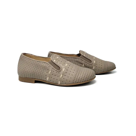 Andanines taupe woven smoking shoe 182447 - slip on dress shoe