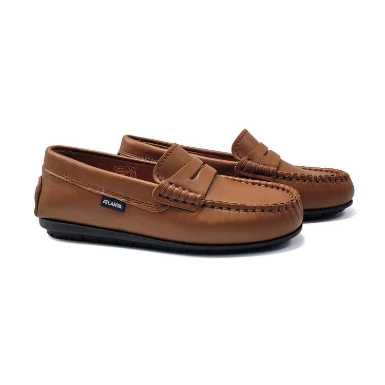 Atlanta Mocassin Amber Brown Penny Loafer 032