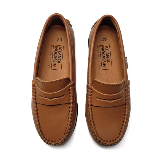 Atlanta Mocassin Amber Brown Penny Loafer 032 - GIRLS