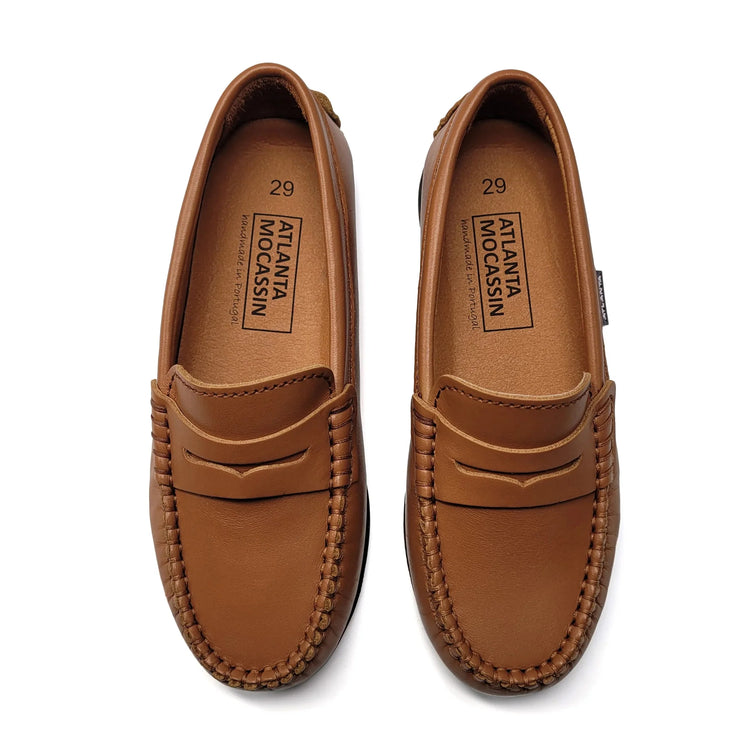 Atlanta Mocassin Amber Brown Penny Loafer 032