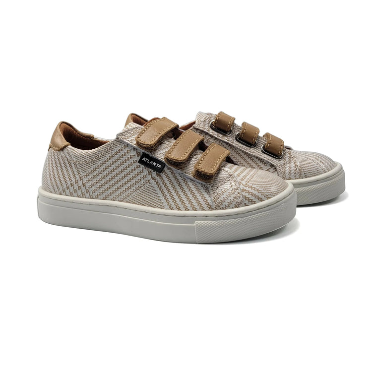 Atlanta Mocassin Beige Hounds 3 Strap Velcro Sneaker 523