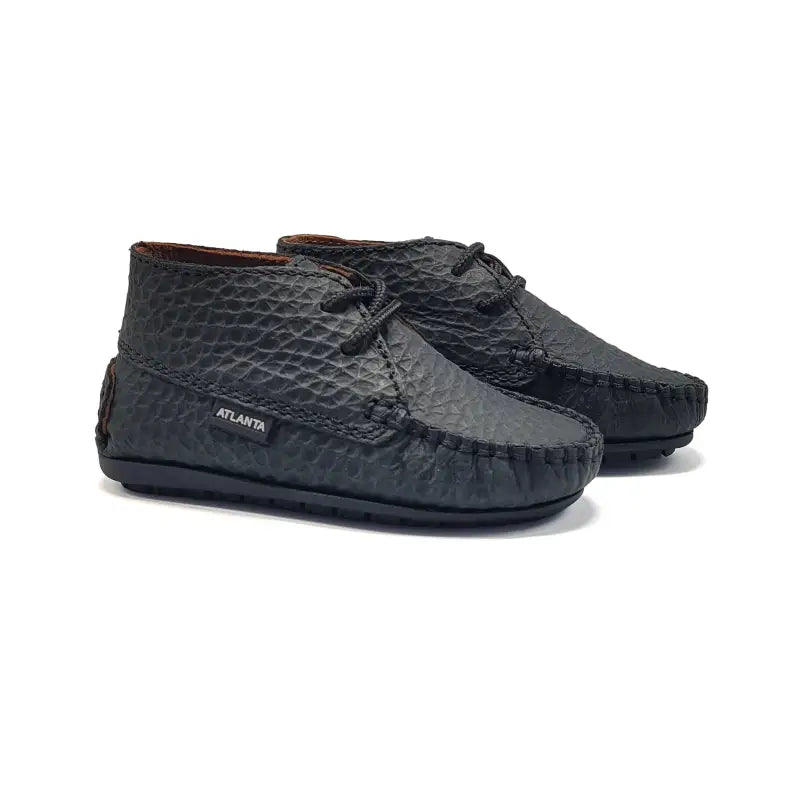 Atlanta mocassin black crinkle bootie 073 - first walker bootie