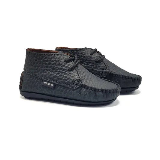 Atlanta mocassin black crinkle bootie 073 - first walker bootie