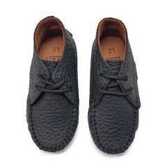 Atlanta mocassin black crinkle bootie 073 - first walker bootie