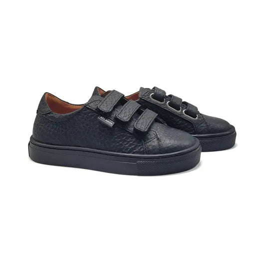 Atlanta mocassin black crinkle velcro sneaker 523 - velcro sneaker