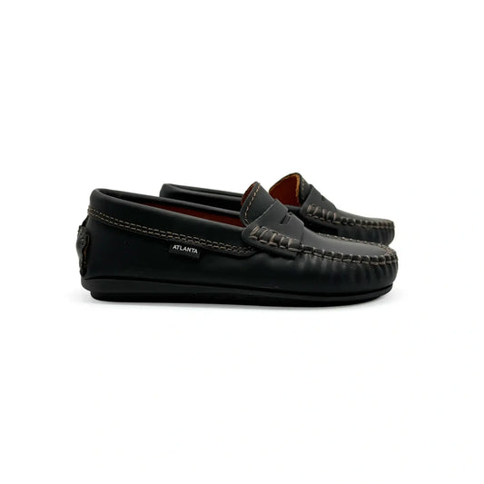 Atlanta black penny loafer handmade portugal fast shipping