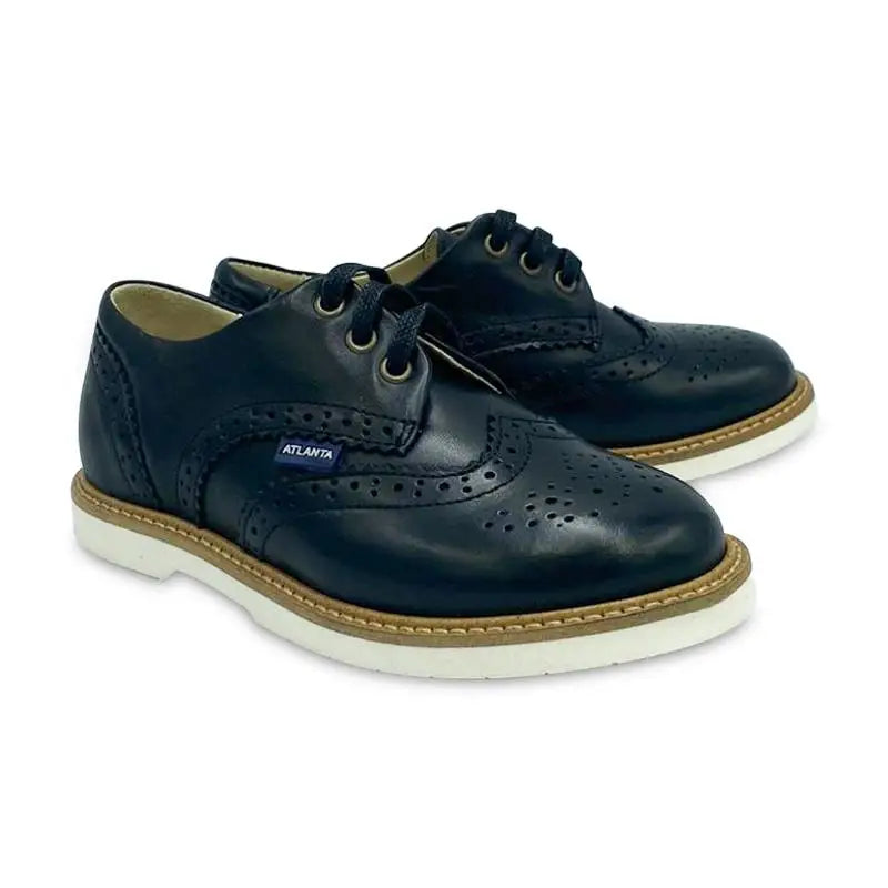 Atlanta Mocassin Black Leather Lace Oxford L554 - 24 - BOYS