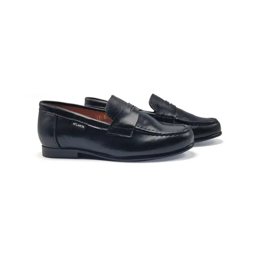 Atlanta mocassin black smooth loafer li011 - slip on dress